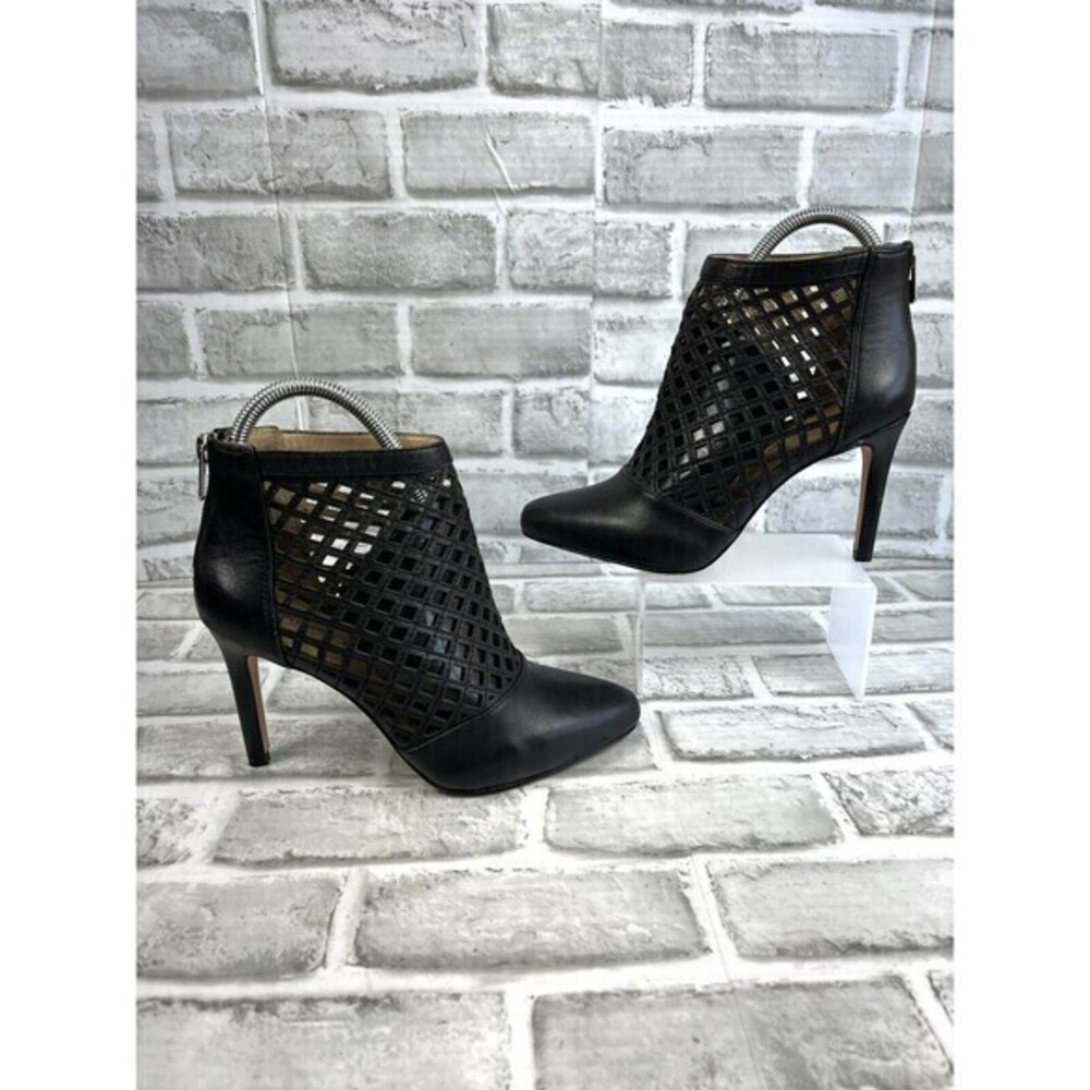 Antonio Melani Mena Women’s Size 6.5 Black Leather Caged Ankle Booties